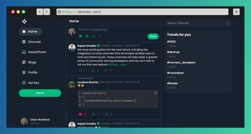 Devhub – screenshot 2