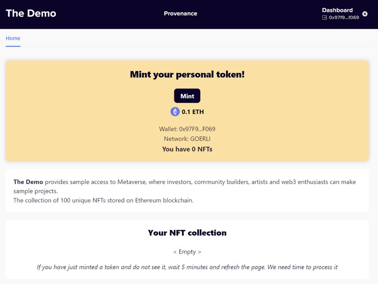 Refine Web3 + JWT authentication  – screenshot 4
