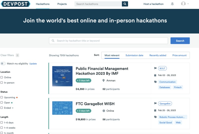 Filter by winning price – screenshot 2