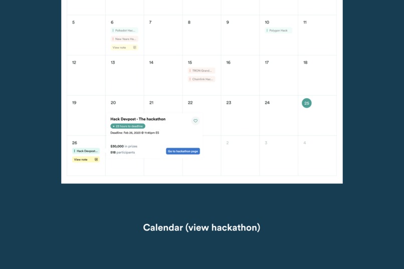 The 2023 Devpost #1. Calendar tool – screenshot 2