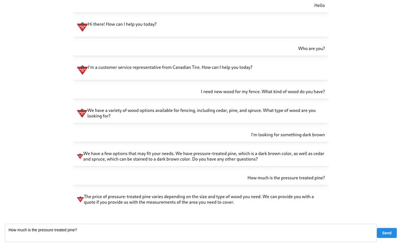 Canadian Tire AI Customer Service – screenshot 2