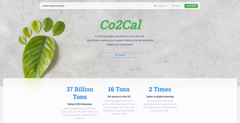 Co2Cal – screenshot 1