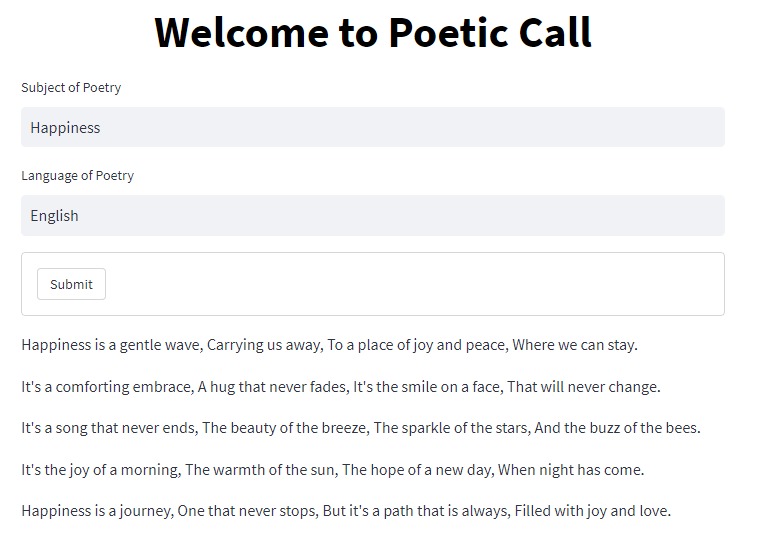 Poetic Call – screenshot 1