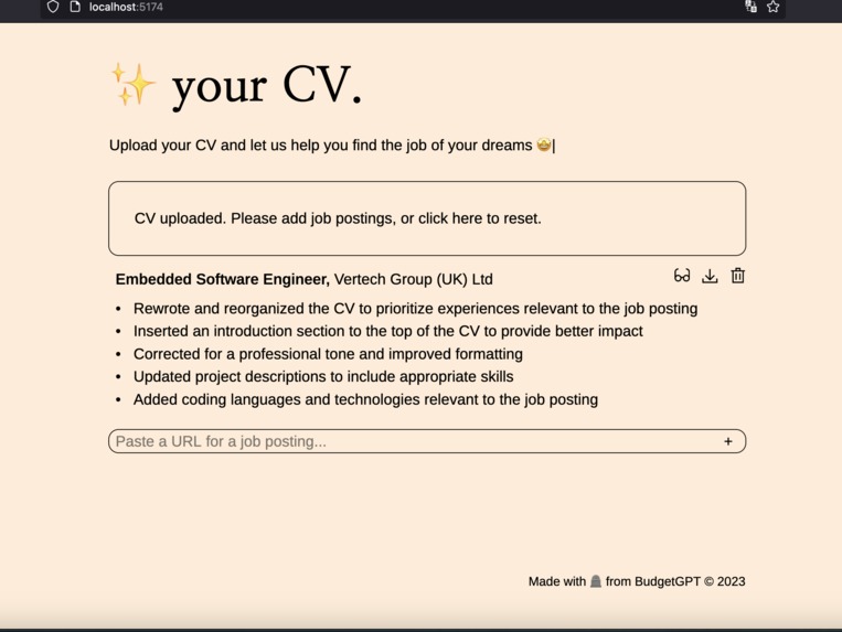 ✨ your CV – screenshot 1