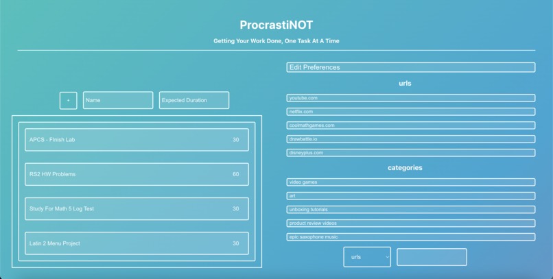 ProcrastiNOT – screenshot 1