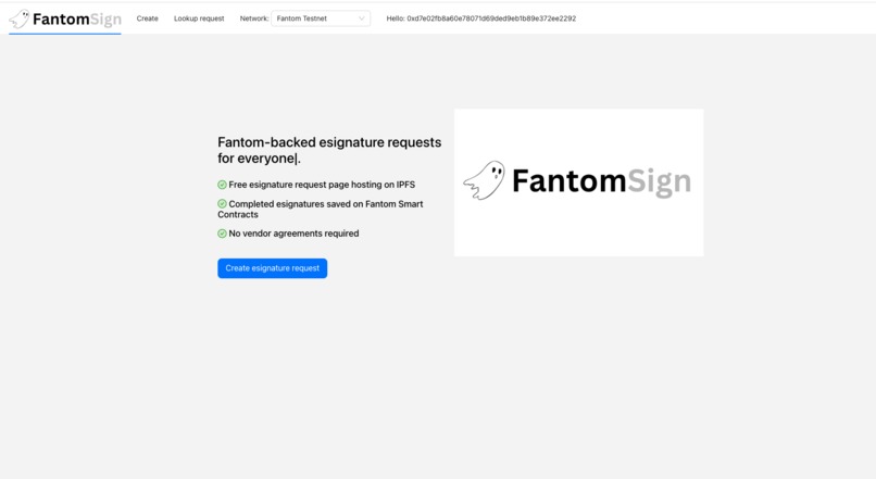 Fantomsign: Smart contract document signing – screenshot 2