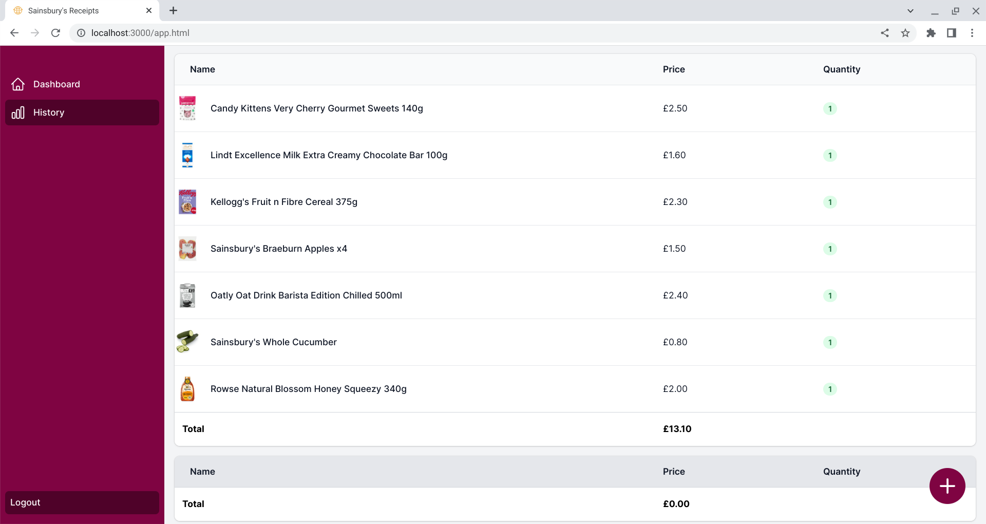 Sainsbury's Receipt scanner & purchase history Devpost