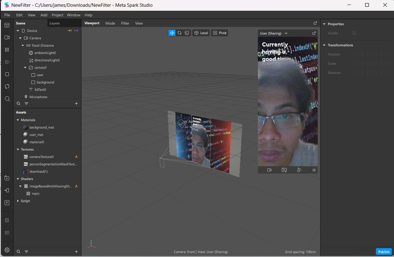 Day 1 - Creating an Instagram Filter – screenshot 1