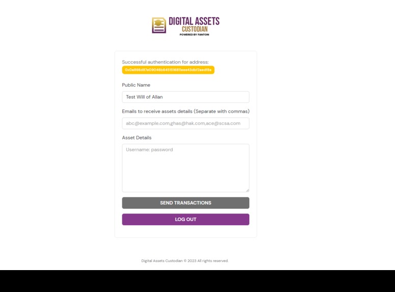 Digital Assets Custodian – screenshot 4