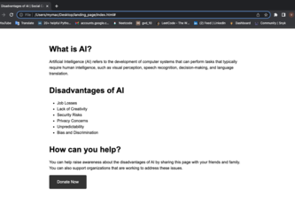 Create a landing page for a cause you care about