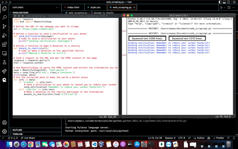 Web Scrape for Social Good – screenshot 1