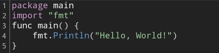Hello world in Go Lang – screenshot 1