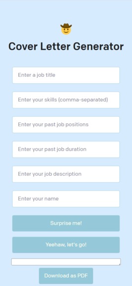 Cover Letter Generator – screenshot 1