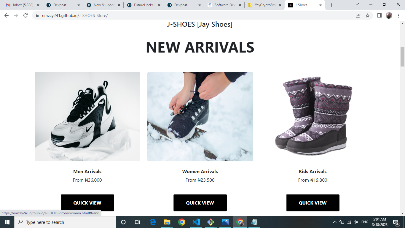 JSHOESStore Devpost