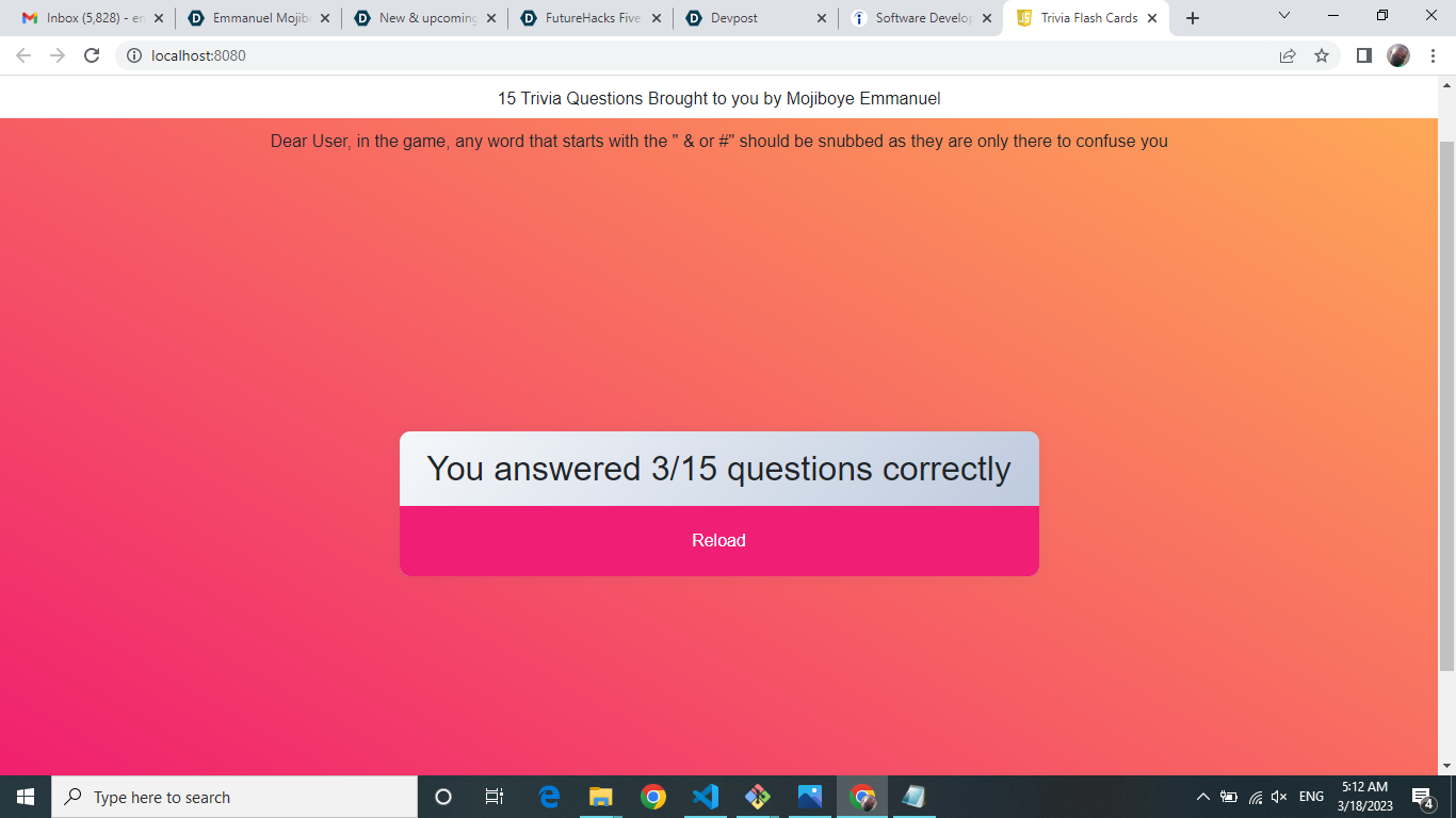 TriviaFlashCards1.3.0 Devpost