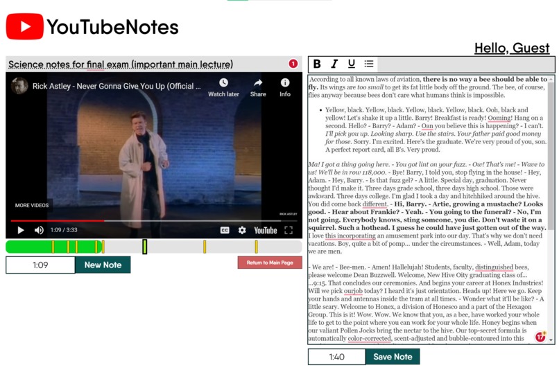 YoutubeNotes – screenshot 4