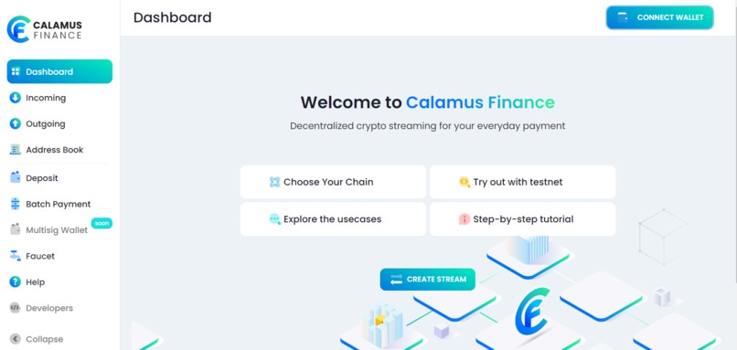 Calamus Finance - Money Streaming on multi chains – screenshot 1