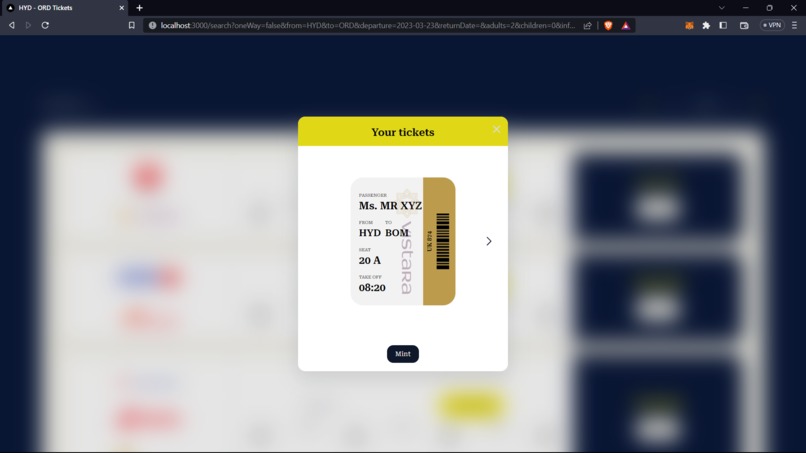 AirChain:Blockchain Powered Airline Ticket Booking with NFTs – screenshot 3