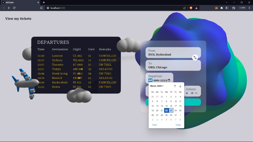 AirChain:Blockchain Powered Airline Ticket Booking with NFTs – screenshot 4