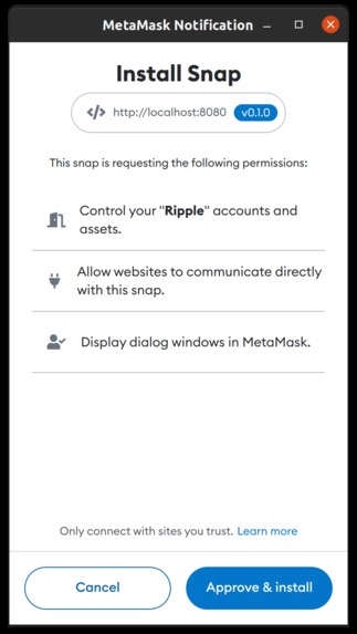 Metamask Snap for XRPL – screenshot 2