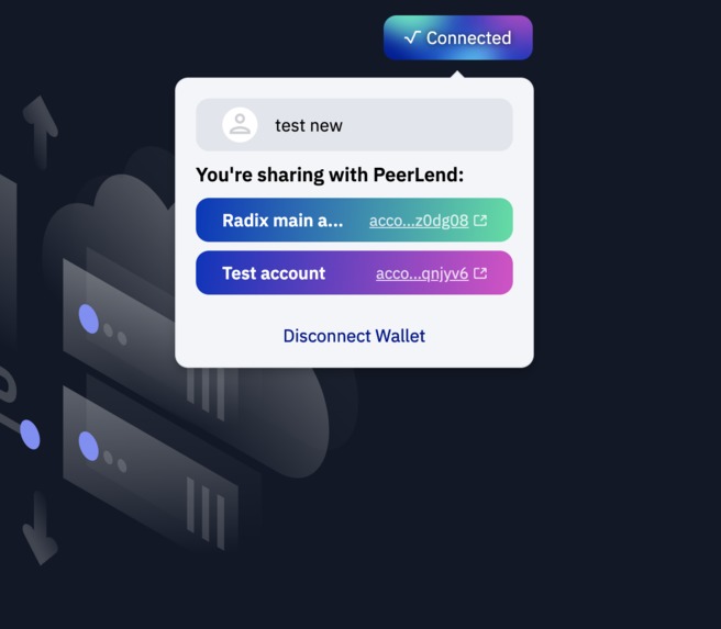 Peer Lend - Scrypto lending marketplace  – screenshot 3