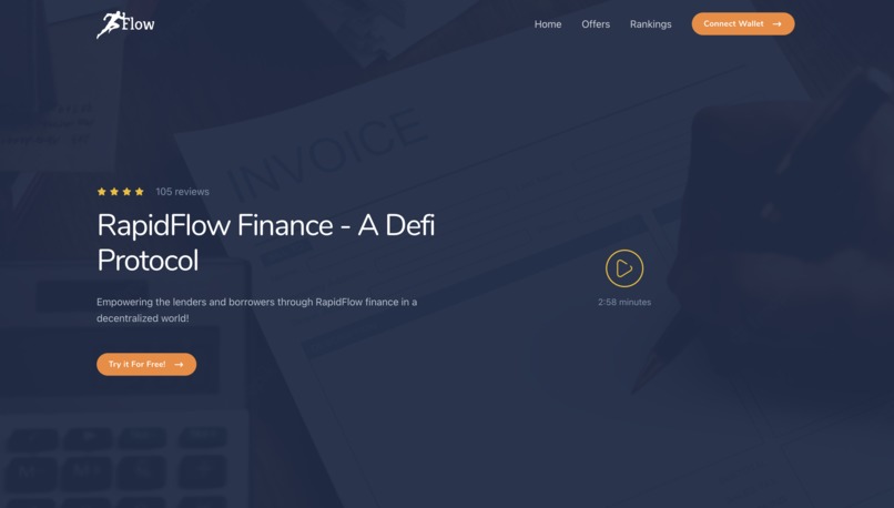 RapidFlow Finance -A Defi Protocol on XDC Network – screenshot 1