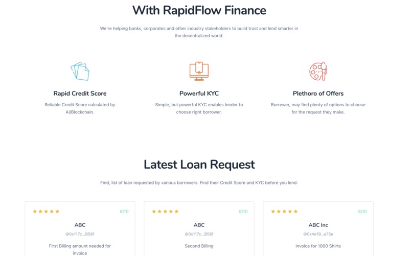 RapidFlow Finance -A Defi Protocol on XDC Network – screenshot 2