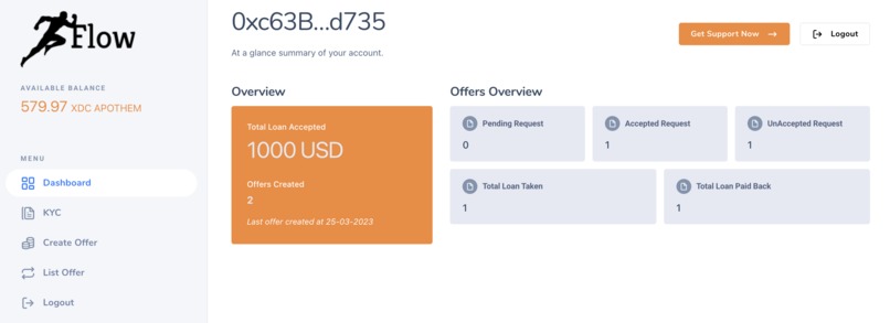 RapidFlow Finance -A Defi Protocol on XDC Network – screenshot 3