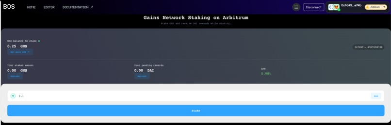 Gains Network Staking on Arbitrum – screenshot 3