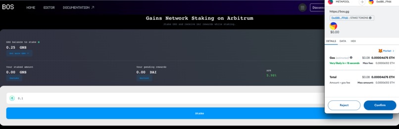 Gains Network Staking on Arbitrum – screenshot 4