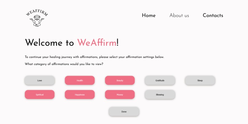 WeAffirm – screenshot 2