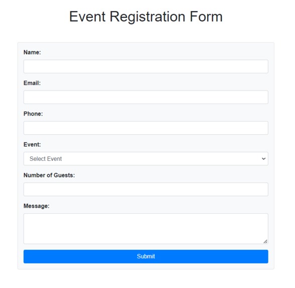 Event Registration Form – screenshot 1