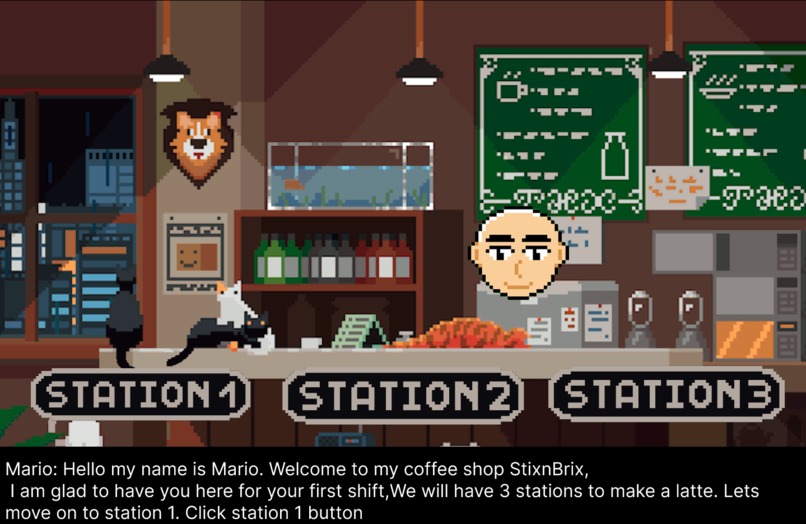 2D Pixel Coffee shop game  – screenshot 1