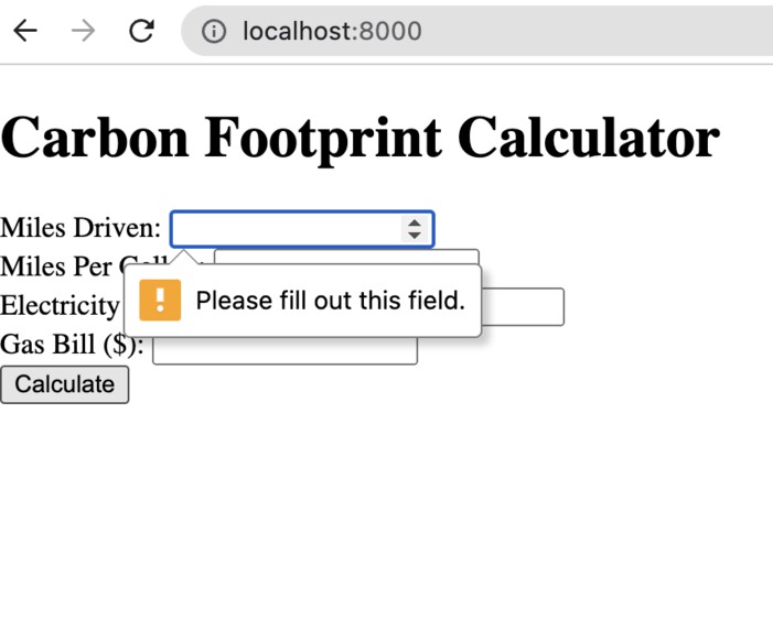 Carbon Footprint Calculator – screenshot 2