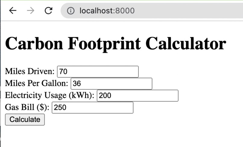 Carbon Footprint Calculator – screenshot 3