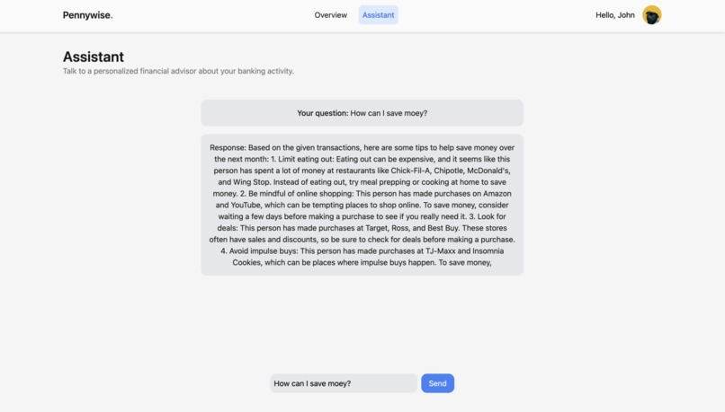 Pennywise: An AI-Driven Savings Assistant – screenshot 1