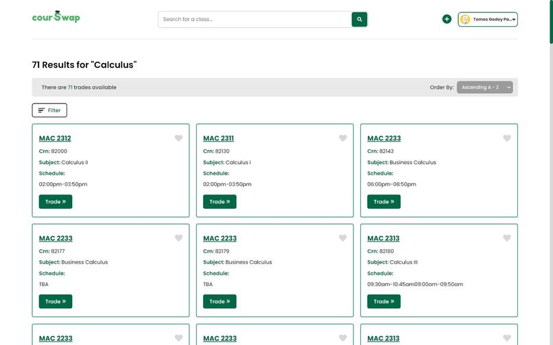 CourSwap – screenshot 1