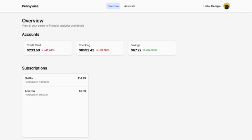 Pennywise: An AI-Driven Savings Assistant – screenshot 2