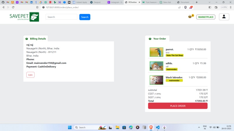 online pet store  – screenshot 4