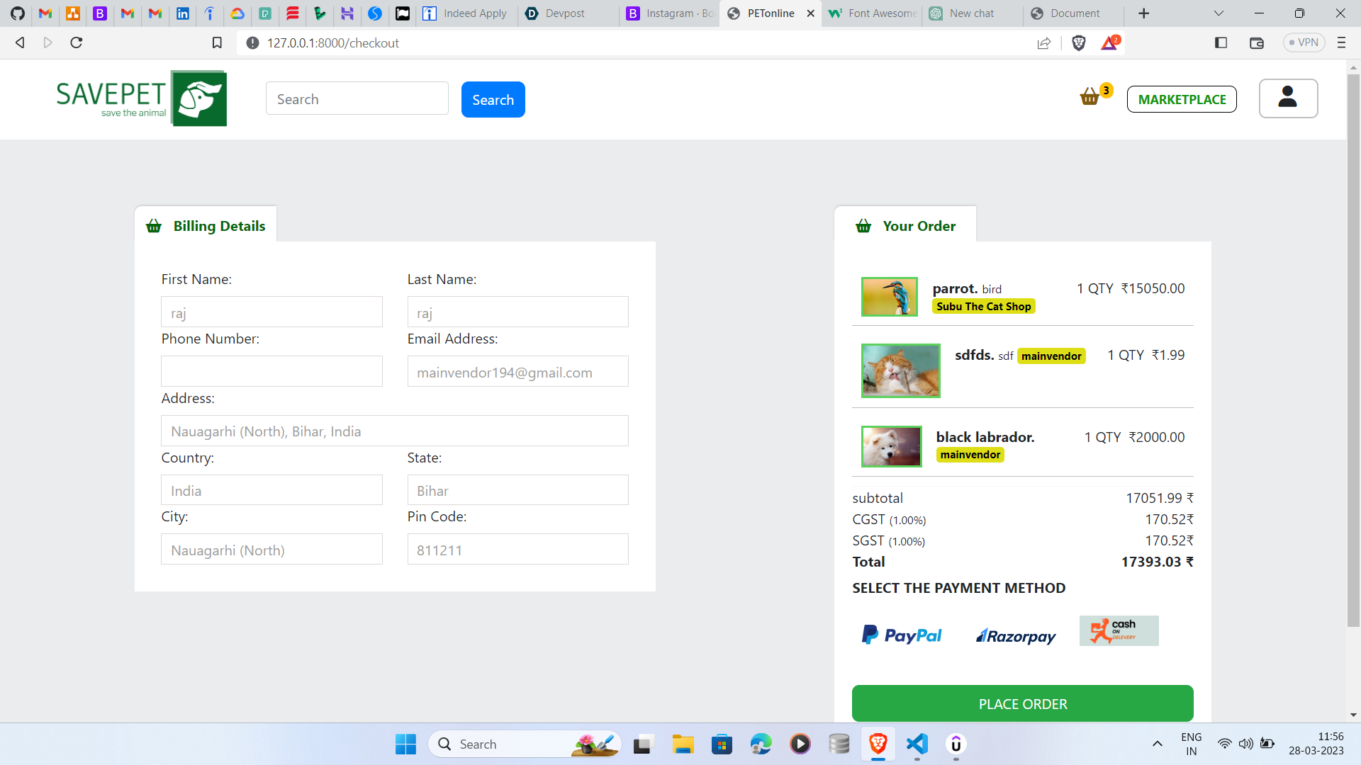 online pet store Devpost