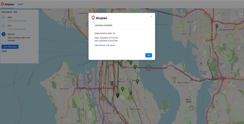Airplan: CO2-optimized journies backed by Filecoin and Web3 – screenshot 4