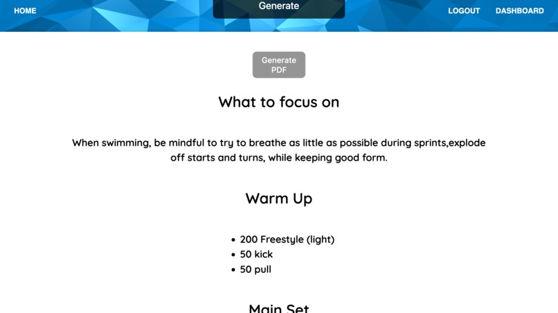 Swim Workout Generator – screenshot 3