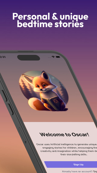 Oscar personal bedtime stories | AI bedtime story generator – screenshot 1