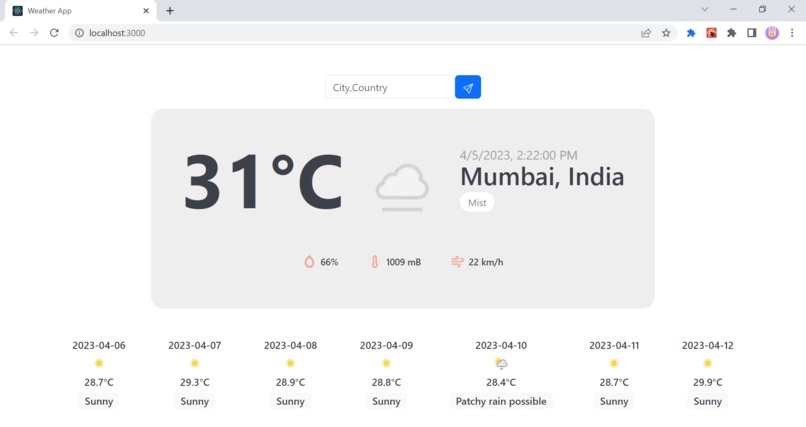 Weather Forecaster App – screenshot 2