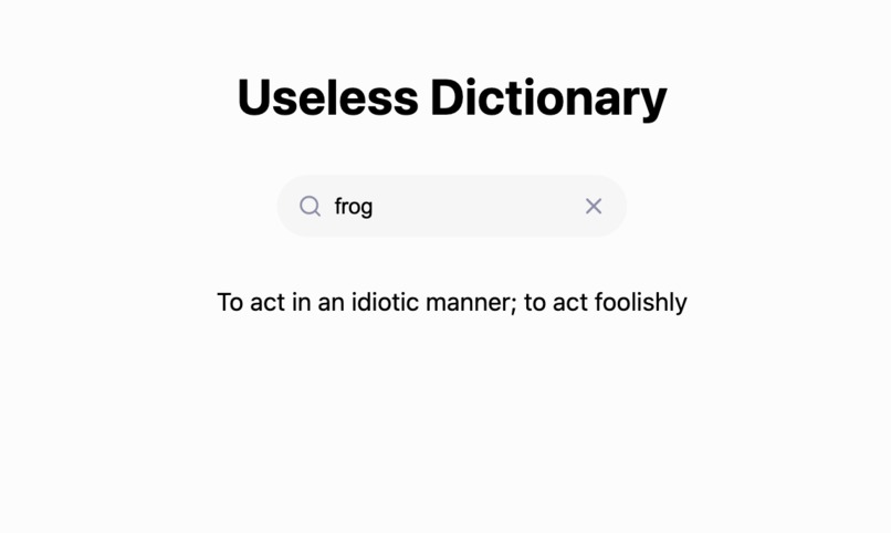 Useless Dictionary – screenshot 1