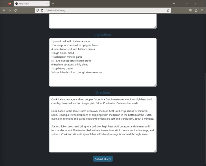 Recipe Vault – screenshot 2