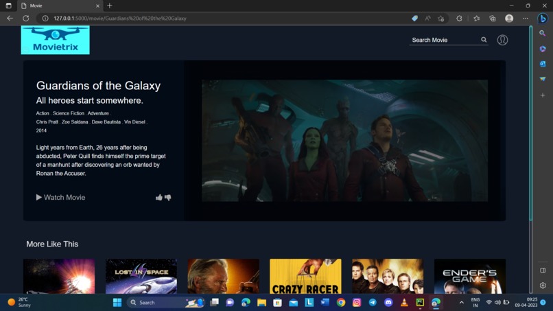 Movie Recommender system – screenshot 1