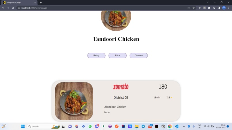 Easy Food Comparision Website – screenshot 2