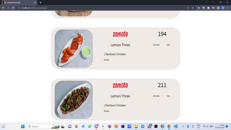 Easy Food Comparision Website – screenshot 3