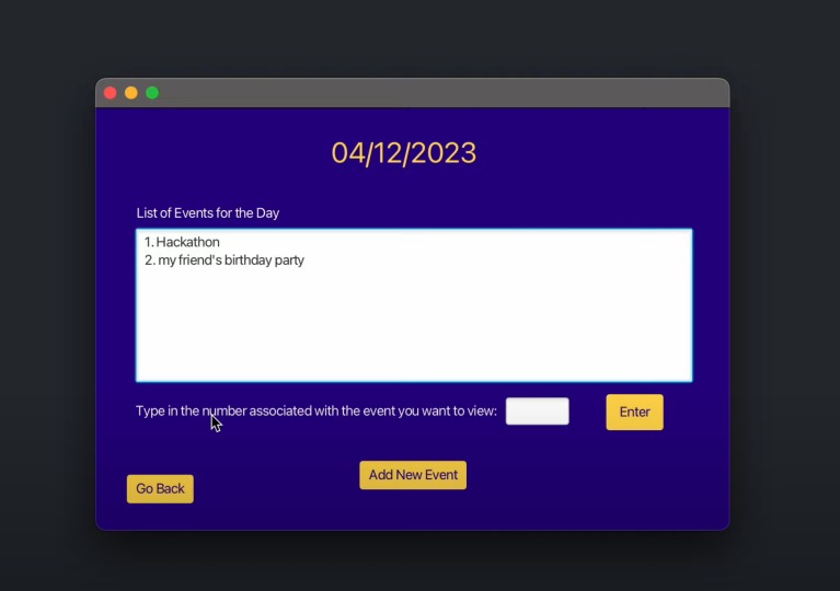 Calendar App – screenshot 3